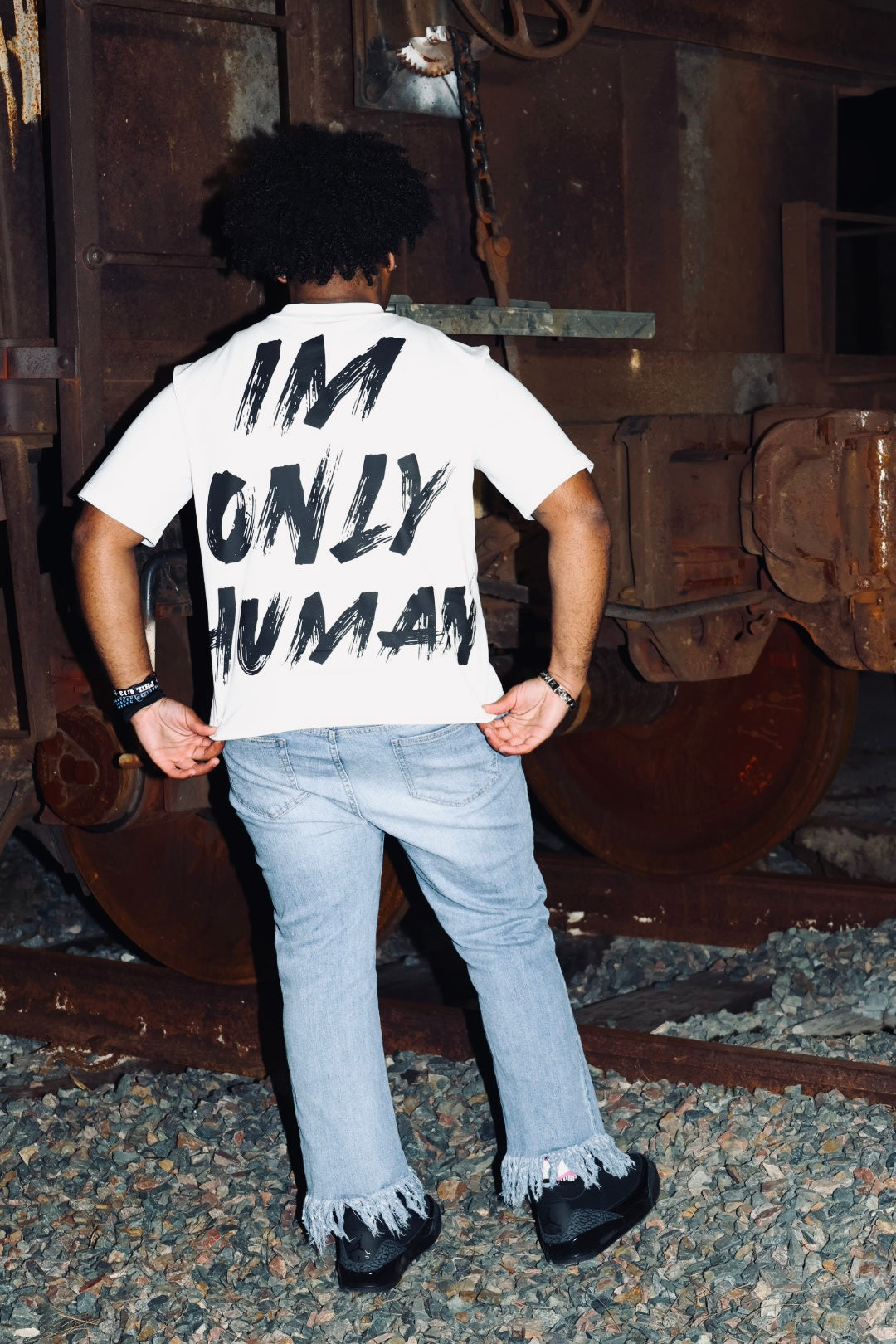 White “IM ONLY HUMAN” TEE