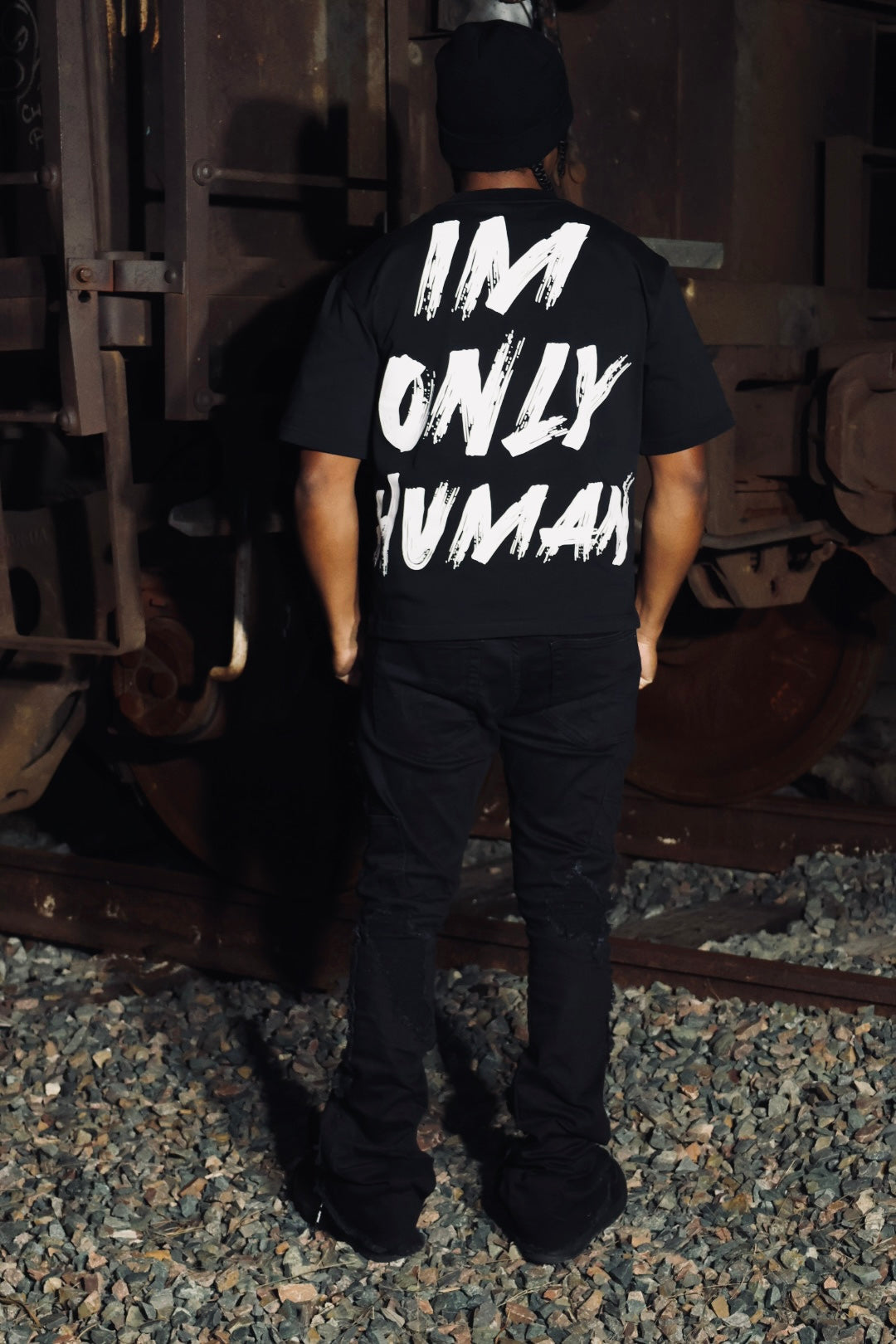 Black “IM ONLY HUMAN” TEE